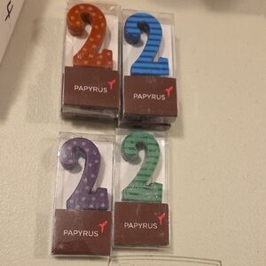 New PAPYRUS Multi Color #2 Candles Pack Of 6